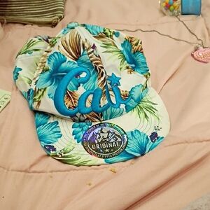 Blue And White Floral Snapback For Women With Stickr